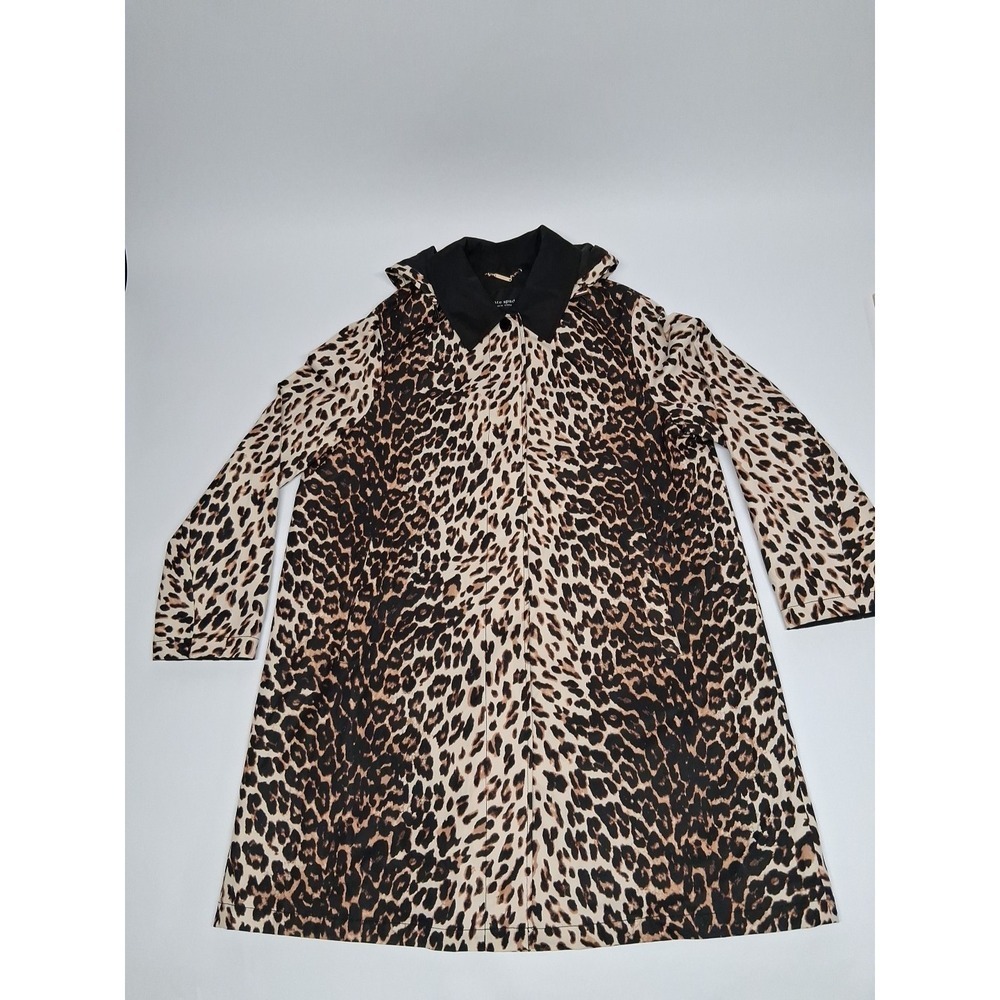 Kate Spade New York Women's Hooded Leopard Rain Trench Jacket Size Small - Picture 2 of 16